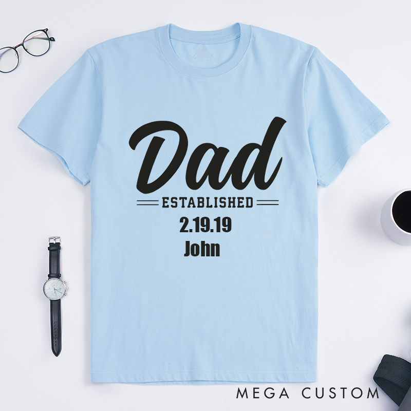 Personalized a Gift from Dad Established Design with Date and Name Classic T-shirt