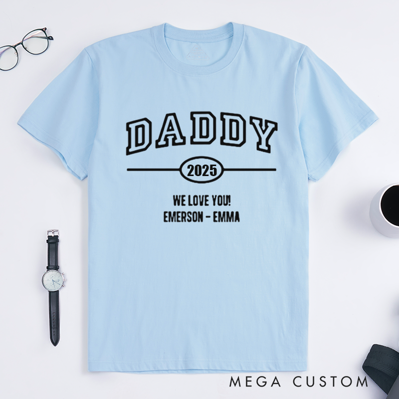 Personalized Daddy We Love You Minimal Design Classic T-shirt