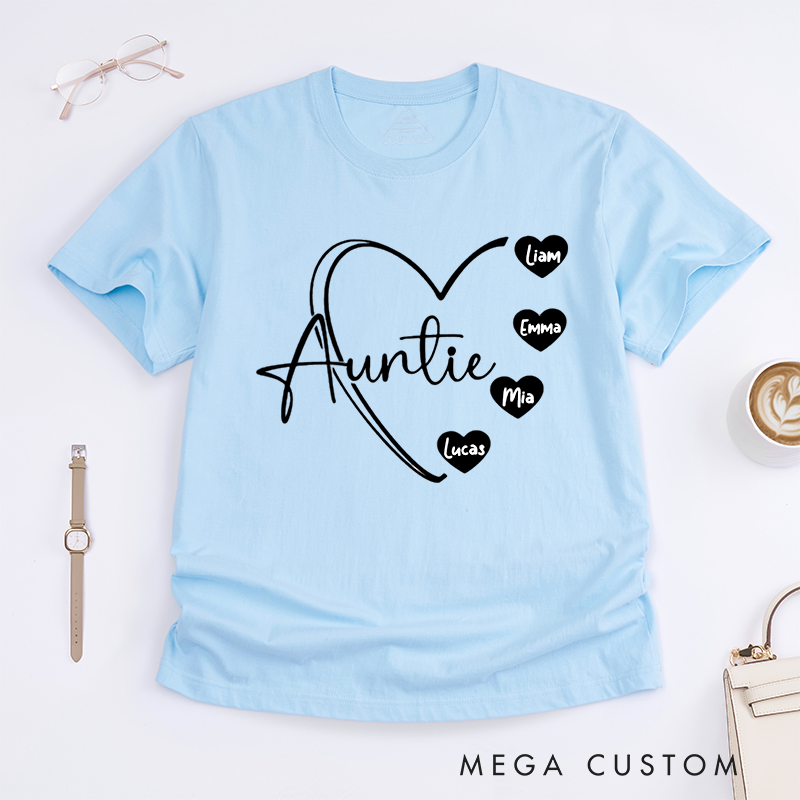 Personalized a Gift Auntie Heart Design Classic T-shirt