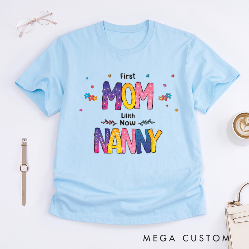 Personalized Color of Love First Mom Now Grandma Classic T-Shirt Mother's Day Gift