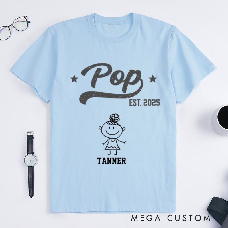 Personalized Become a Dad Since Classic T-Shirt  Gift for Dad Grandpa