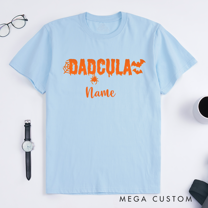 Personalized Halloween Momster and Dadcula Spooky Design Classic T-shirt