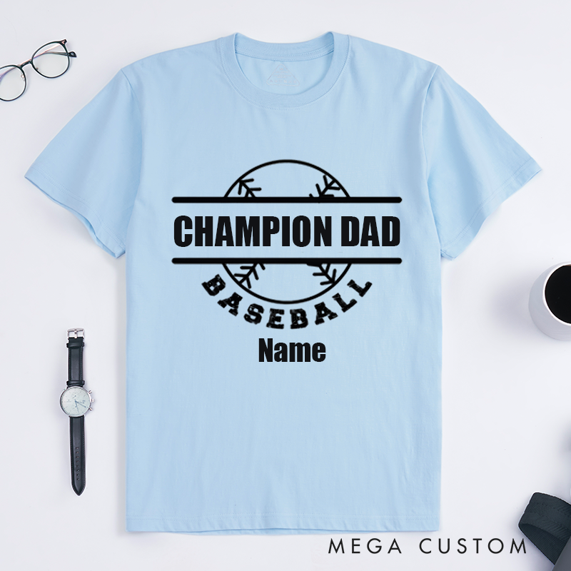 Personalized Father's Day Gift Baseball Champion Dad Fashion Design Classic T-shirt