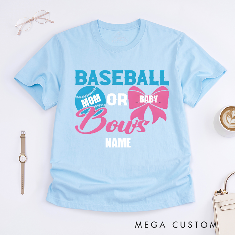 Personalized Mother's Day Gift Baseball or Bows Design Classic T-shirt