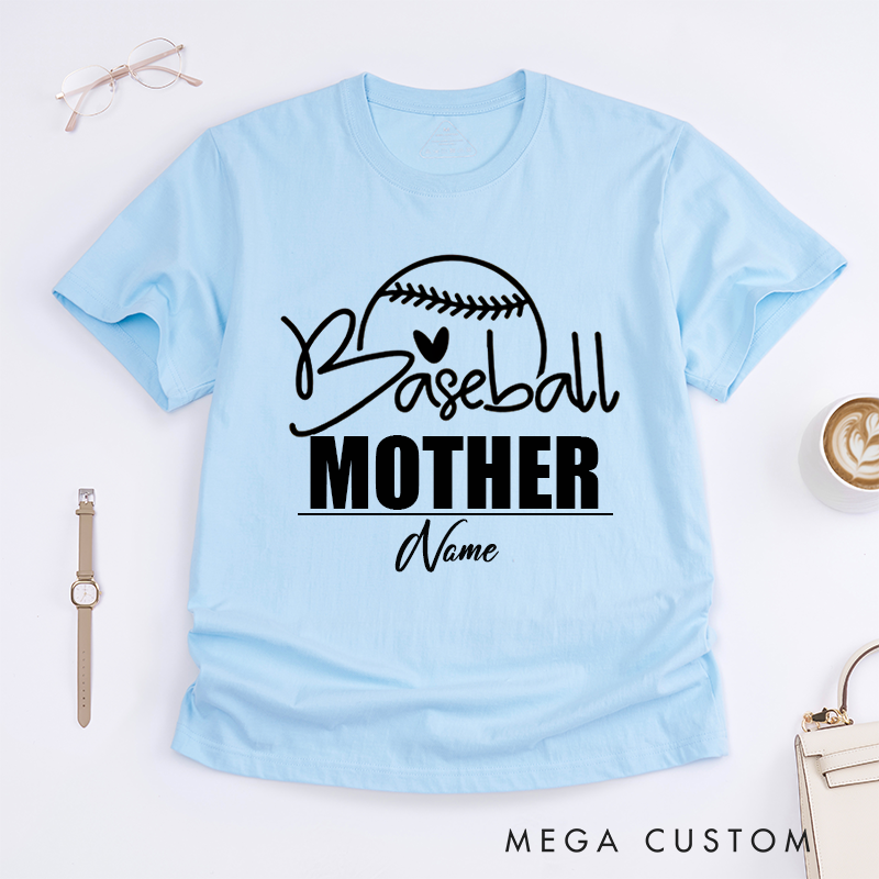 Personalized Cute Baseball Mother's Day Gift Heart Design Classic T-shirt
