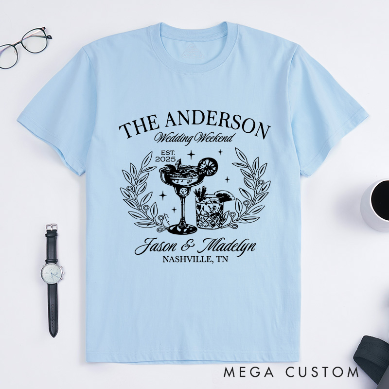 Personalized Couple Wedding Weekend T-Shirt Wife Husband Wedding Anniversary Gift Shirt Anniversary Gift For Her Him