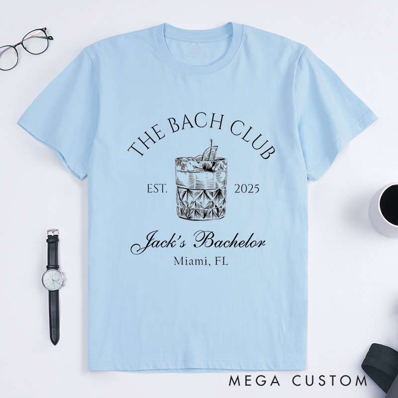 Personalized The Bach Club T-Shirt Groomsman Bachelor Party Shirts Groomsman Proposal Tops Wedding Favors Shirt for Groom Groomsman