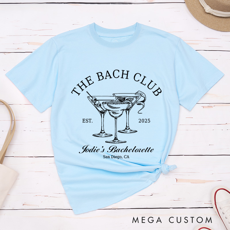 Personalized Bride The Bach Club Matching T-Shirt Bride's Crew T-Shirt Bridesmaid Wedding T-Shirt Bachelorette Party Gift