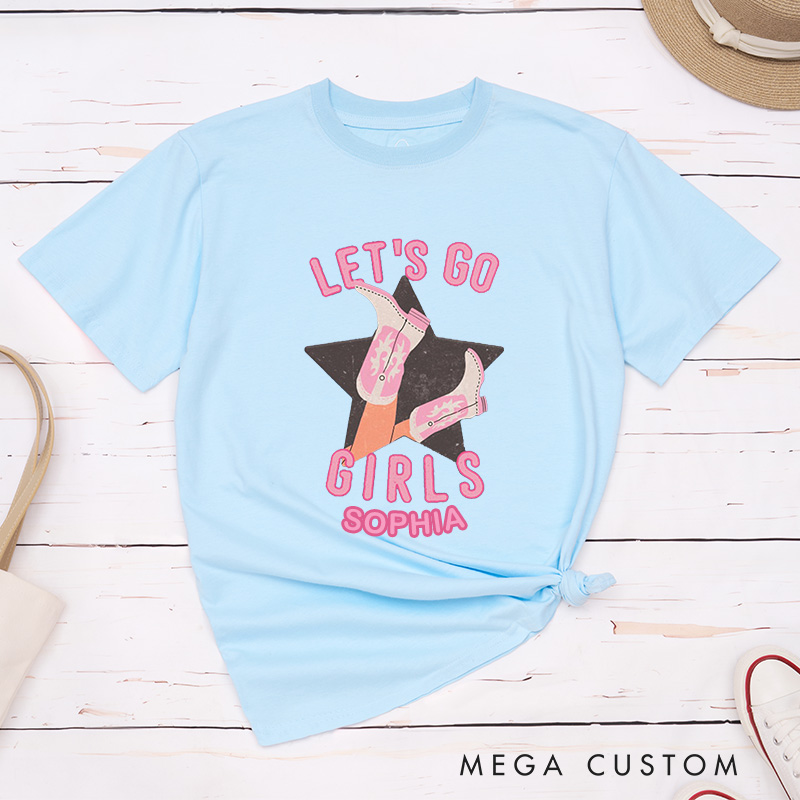 Personalized Man I Feel Like a Bride Matching T-Shirt Let's Go Girls T-Shirt Cowgirl Bridesmaid Wedding Cowgirl Boots T-Shirt Bachelorette Party Gift