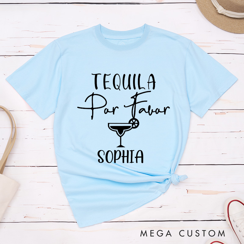 Personalized Bride Drinking Margaritas with My Senoritas T-Shirt Bridesmaid Matching T-Shirt Bride's Crew T-Shirt Wedding Bachelorette Party Gift