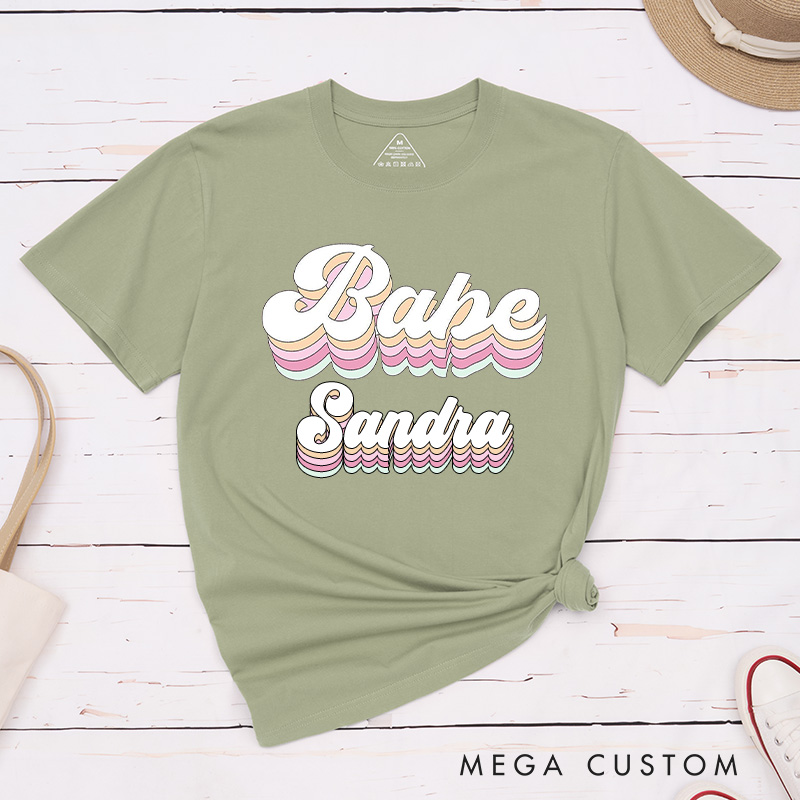 Personalized 3D-Style Bride with Name Matching T-Shirt Bridesmaid T-Shirt Babe Wedding T-Shirt Bachelorette Party T-Shirt Hen Party Gift