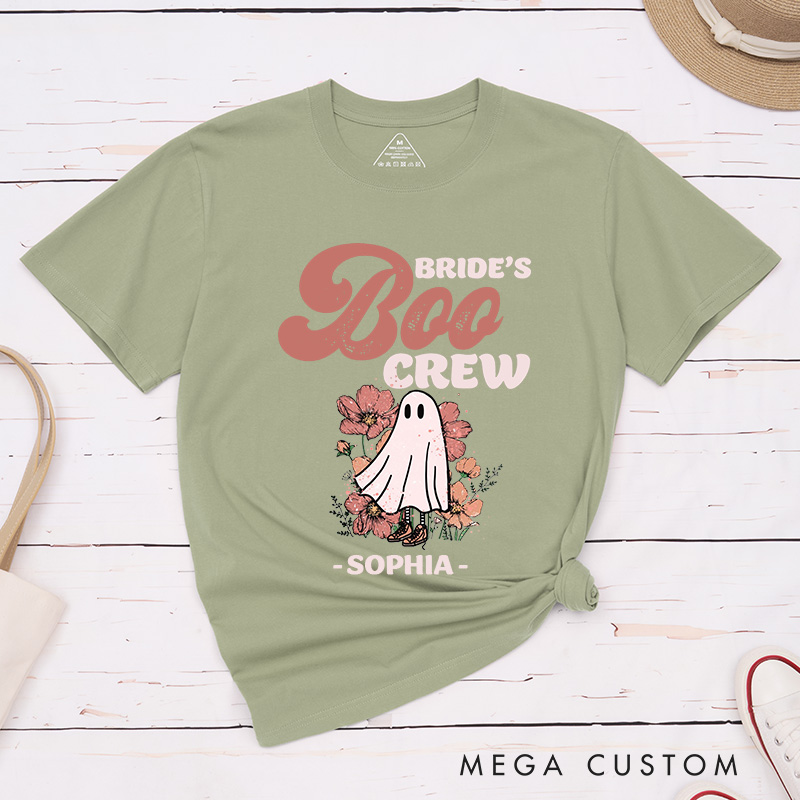 Personalized Bride Last Boo Before I Say I Do Matching T-Shirt Bride's Boo Crew T-Shirt Bridesmaid Halloween T-Shirt Bachelorette Party Gift