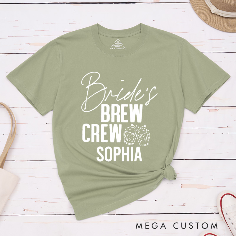Personalized Brews Before I Do's with Diamond Ring Matching T-Shirt Bride's Brew Crew T-Shirt Bridesmaid Wedding T-Shirt Bachelorette Party Gift