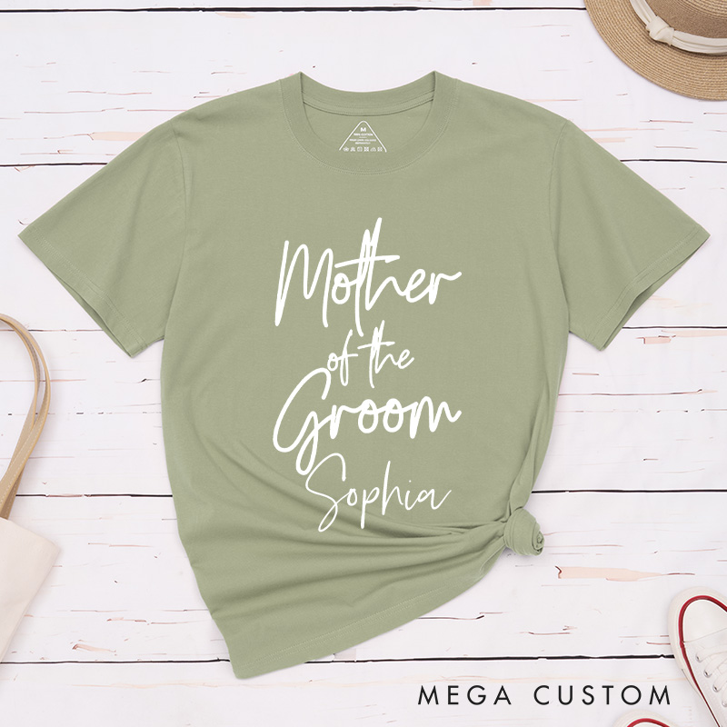 Personalized Minimalist Mother of the Bride Matching T-Shirt Modern Mother of the Groom T-Shirt MOB MOG Wedding Day T-Shirt Bachelorette Party Gift