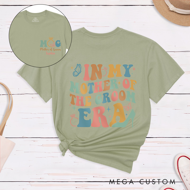 Personalized Butterfly In My Mother of the Bride Era Matching T-Shirt In My Mother of the Groom Era T-Shirt Wedding T-Shirt Bachelorette Party Gift