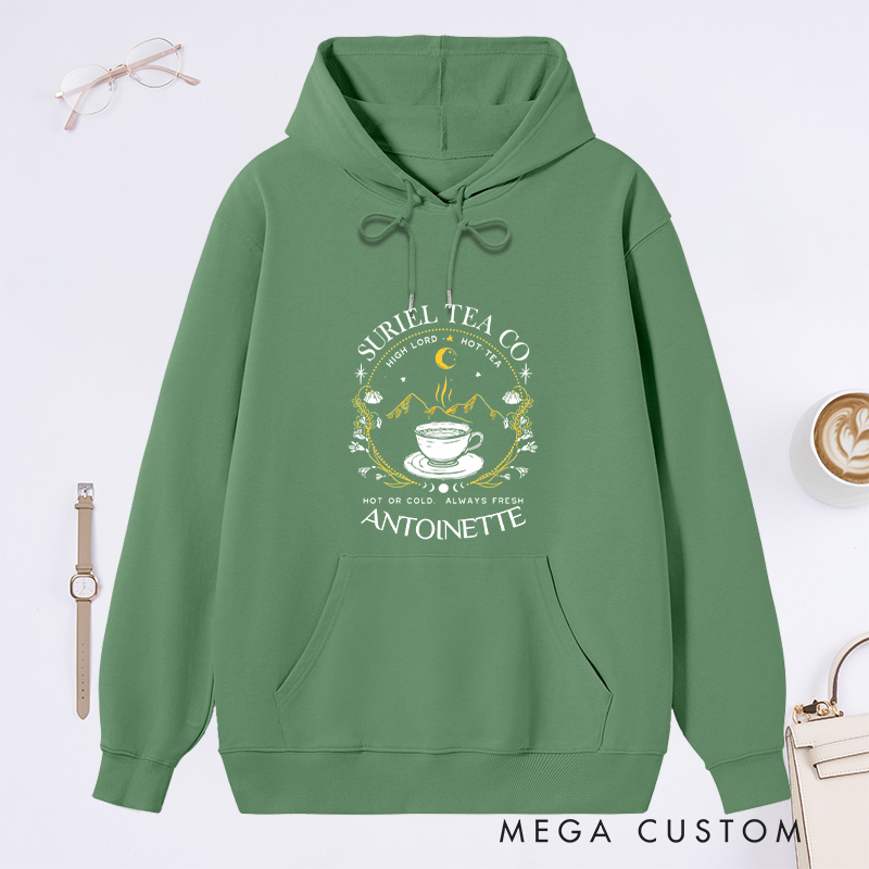 Personalized Suriel Tea Co Classic Hoodies Custom Book Lover Hoodies with Name Reading Hoodies Librarian Gift Book Lover Gift for Reader