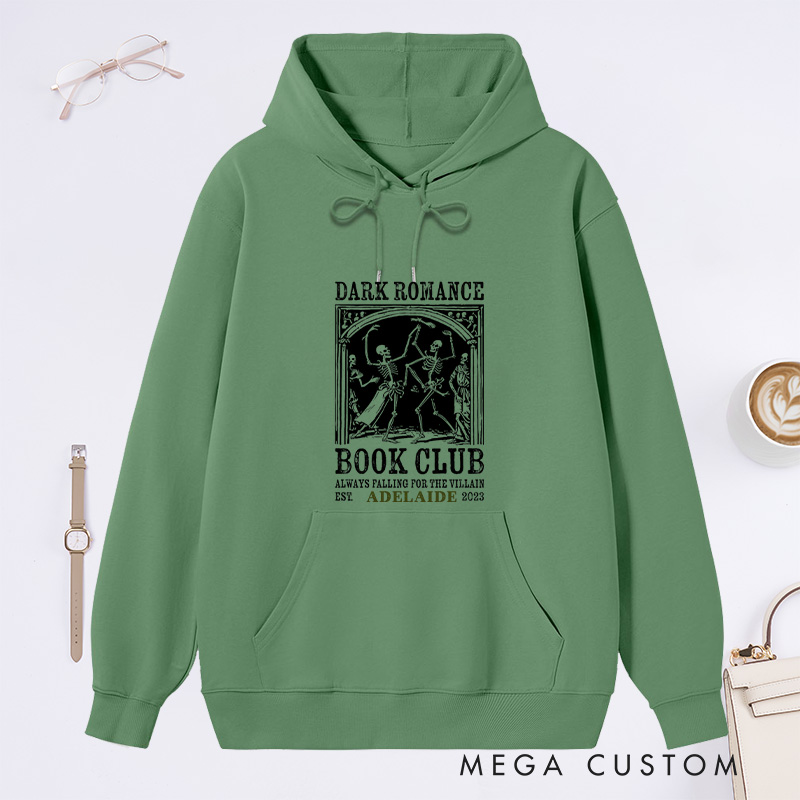 Personalized Dark Romance Book Club Classic Hoodies Custom Book Lover Hoodies with Name Reading Hoodies Librarian Gift Book Lover Gift for Reader