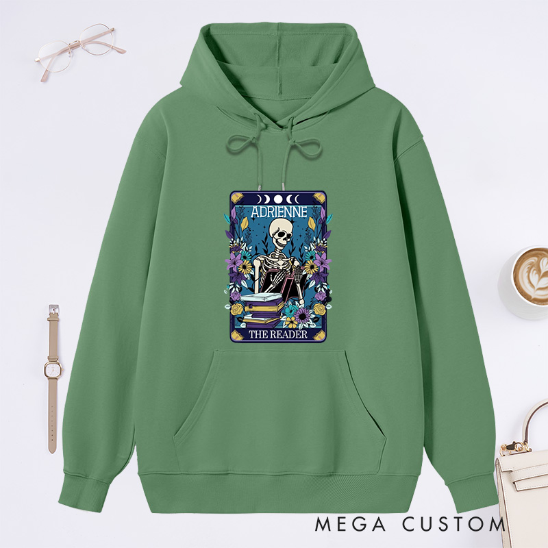 Personalized The Reader Classic Hoodies Custom Book Lover Hoodies with Name Reading Hoodies Librarian Gift Book Lover Gift for Reader