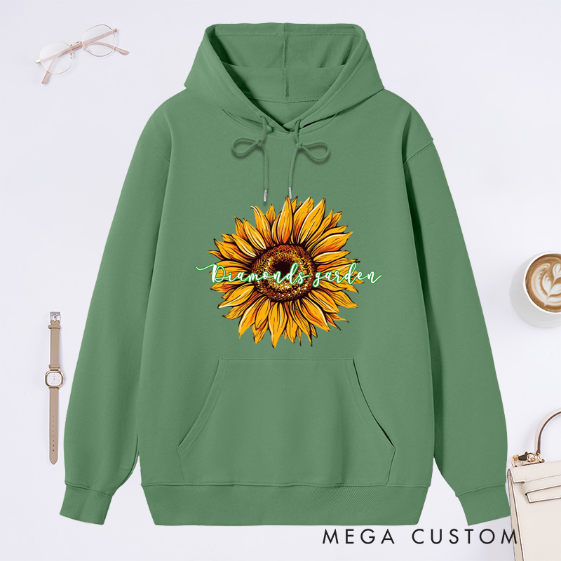 Personalized Sunflower Classic Hoodies Custom Hoodies with Name Plant Lover Gift Gardening Lover Gift for Gardener Gift
