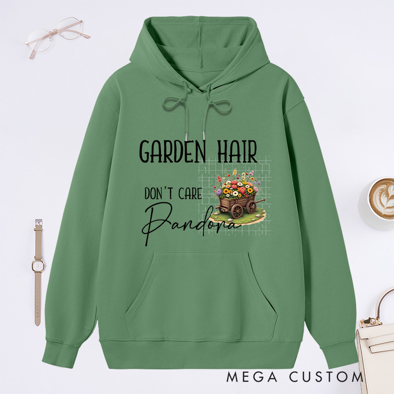 Personalized Garden Hair Don't Care Classic Hoodies Custom Hoodies with Name Plant Lover Gift Gardening Lover Gift for Gardener Gift
