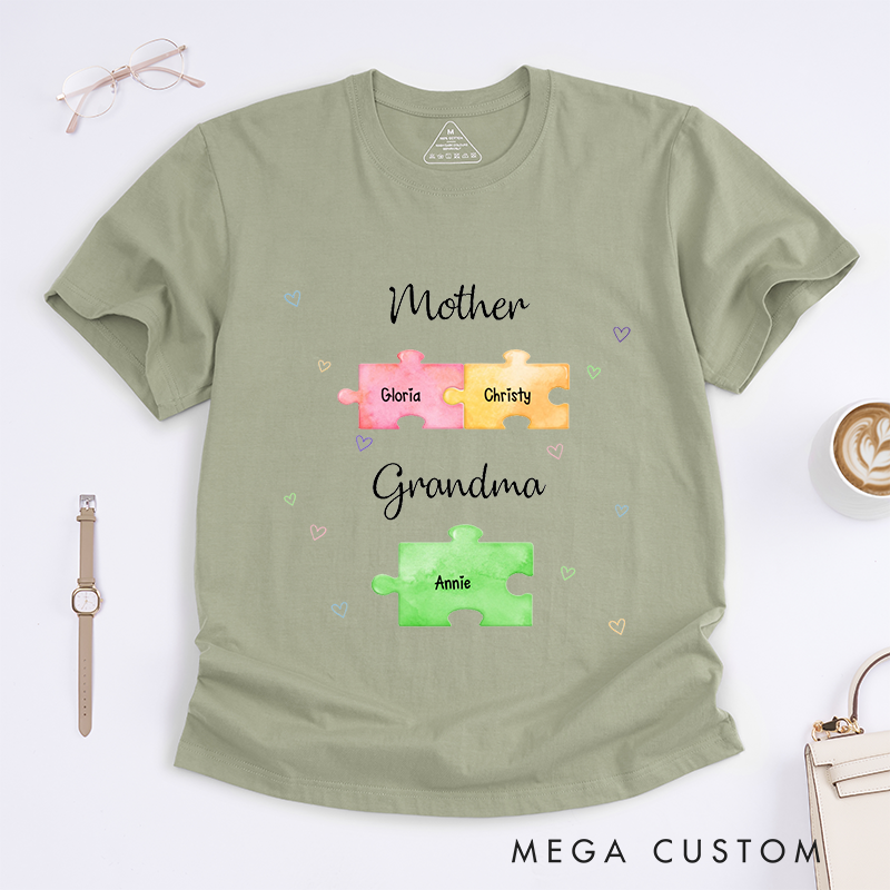 Personalized Puzzle Gift for Mom Grandmother Classic T-Shirt