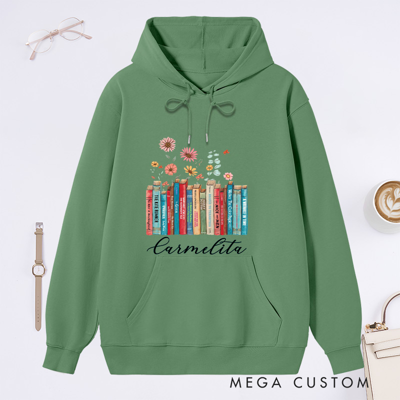 Personalized I'm with the Banned Classic Hoodies Floral Books Hoodies Custom Bookish Hoodies with Name Librarian Gift Book Lover Gift for Reader