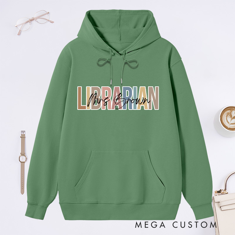 Personalized Librarian Classic Hoodies Custom Librarian Hoodies with Name Librarian Gift Librarian Day Gift