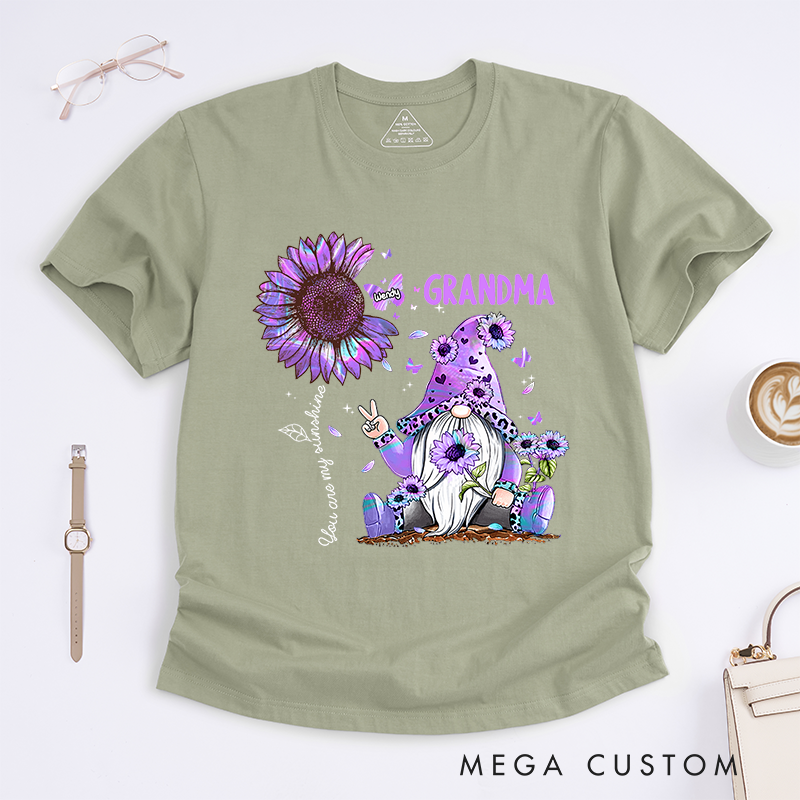 Personalized Hologram Sunflower Grandma You are My Sunshine Nana Classic T-shirt