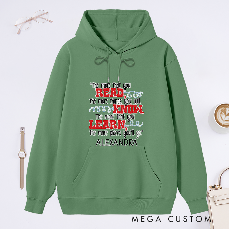 Personalized the More That You Read Classic Hoodies Custom Book Lover Hoodies with Name Reading Hoodies Librarian Gift Book Lover Gift