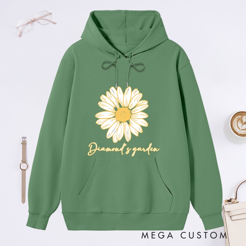 Personalized Daisy Classic Hoodies Custom Flower Hoodies with Name Plant Lover Gift Gardening Lover Gift for Gardener Gift