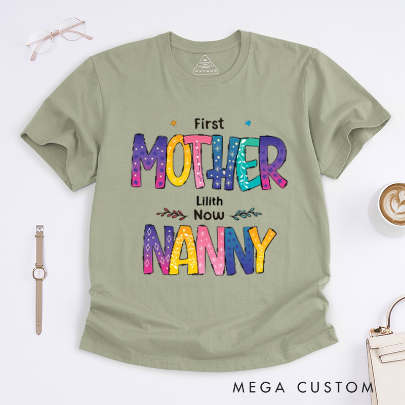 Personalized Color of Love First Mom Now Grandma Classic T-Shirt Mother's Day Gift