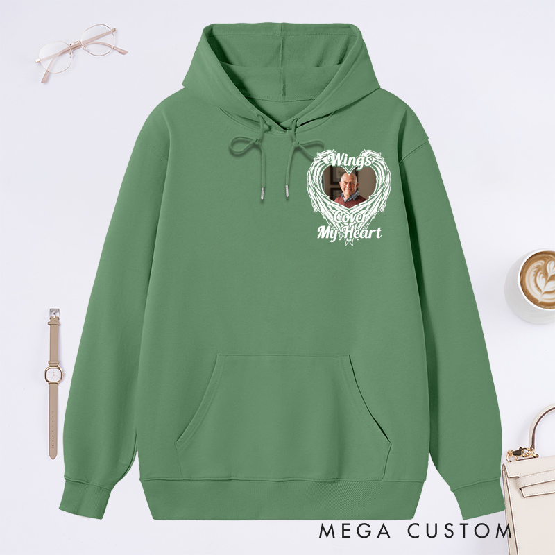 Personalized Memorial Photo Hoodie Custom Funeral Photo Remembrance Sympathy Sweatshirt for Loss of Father or Loved One Condolence Gift