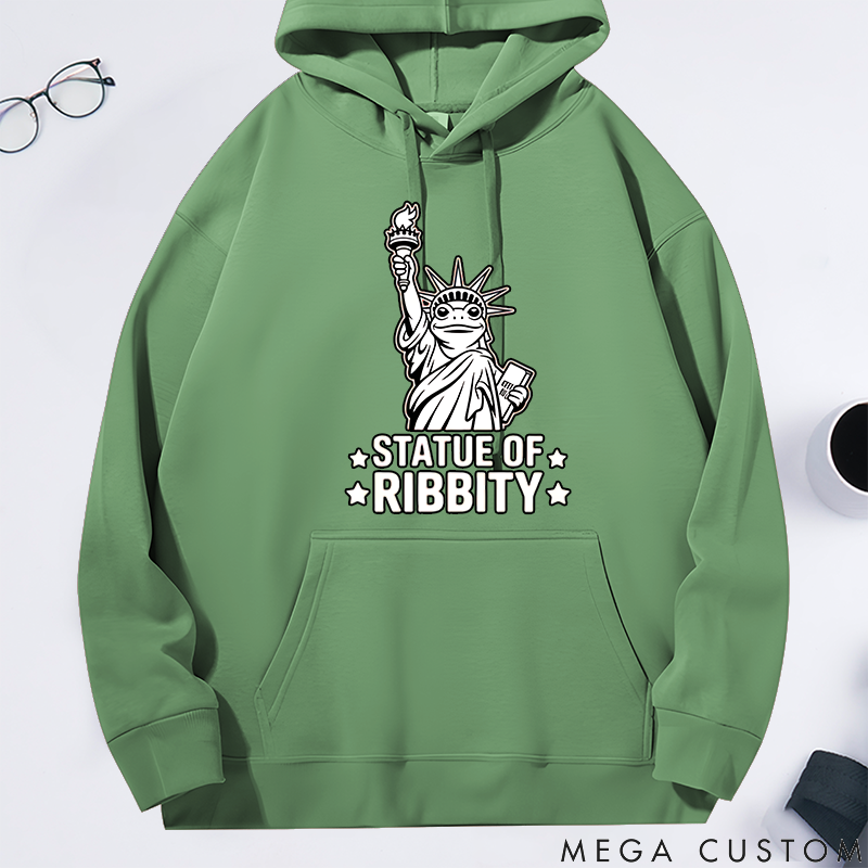 Personalized Classic Hoodie Statue of Ribbity Funny Frog Protest