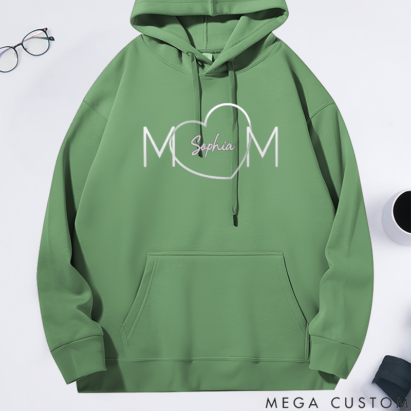 Personalized Classic Hoodie Love Mom Creative Heart Design