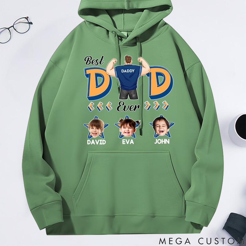 Personalized Classic Hoodie Super Dad Ever Star Theme