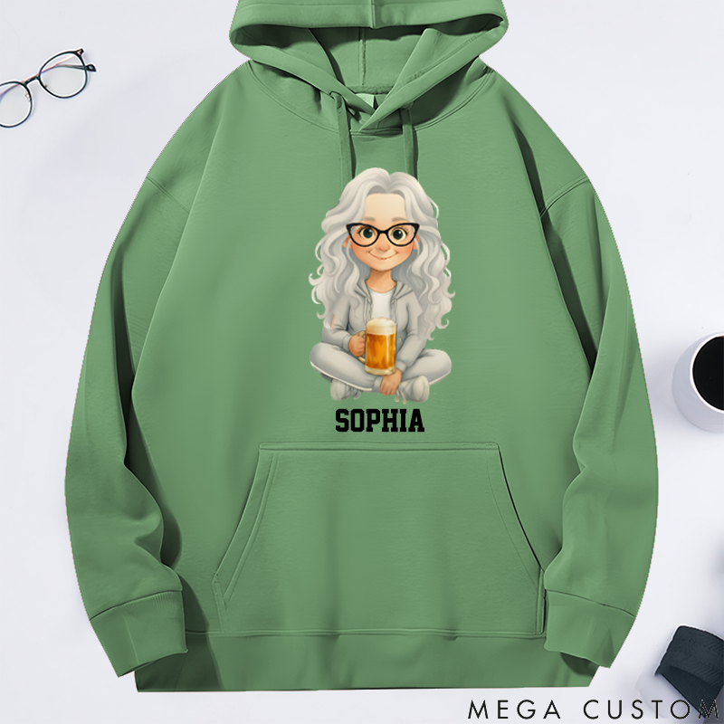 Personalized Classic Hoodie Watercolor Style Trendy Grandparents Love Beer the Most