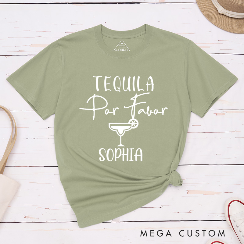 Personalized Bride Drinking Margaritas with My Senoritas T-Shirt Bridesmaid Matching T-Shirt Bride's Crew T-Shirt Wedding Bachelorette Party Gift