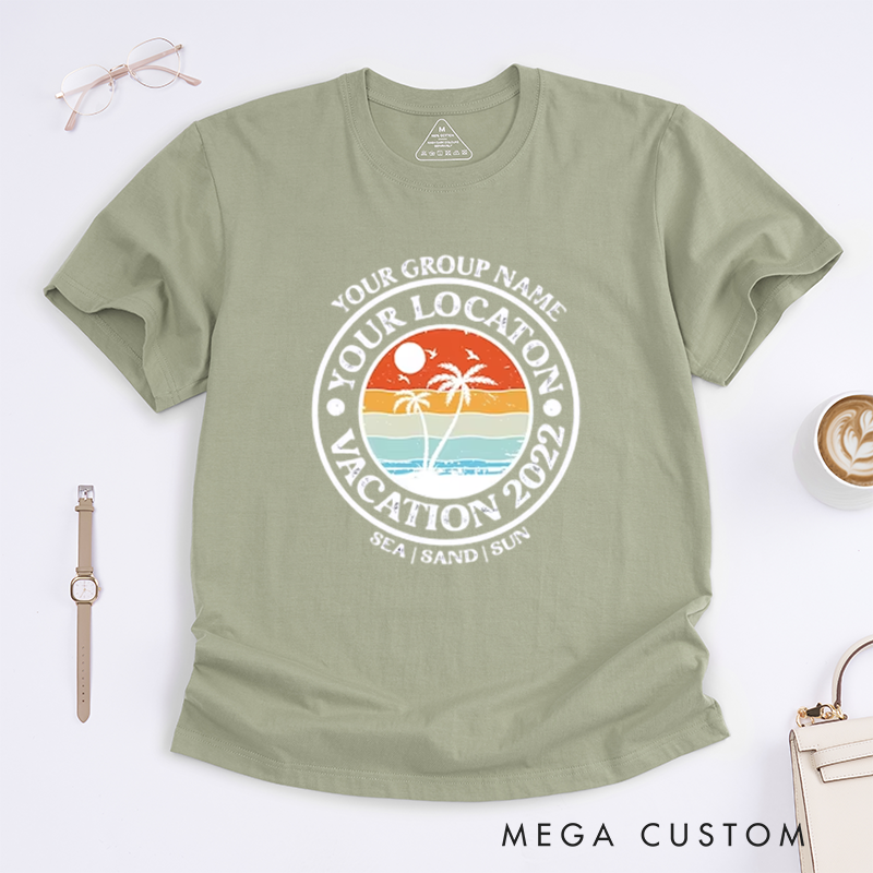 Personalized Vacation T-Shirt Celebrate Your Unique Trip with Custom Group Name Location and Year Design