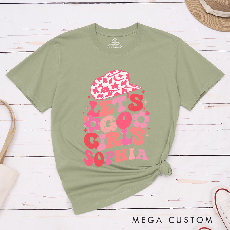 Personalized Retro Man I Feel Like a Bride Matching T-Shirt Let’s Go Girls T-Shirt Cowgirl Hat Team Bride T-Shirt Wedding Bachelorette Party Gift