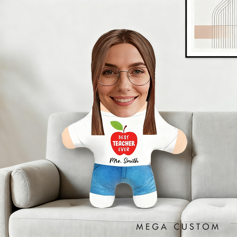 Personalized Teacher Face Pillow Cute Face Photo Design Funny Gift for Teachers