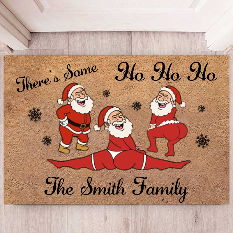 Personalized Doormat Interesting Pink Santa Claus Theme