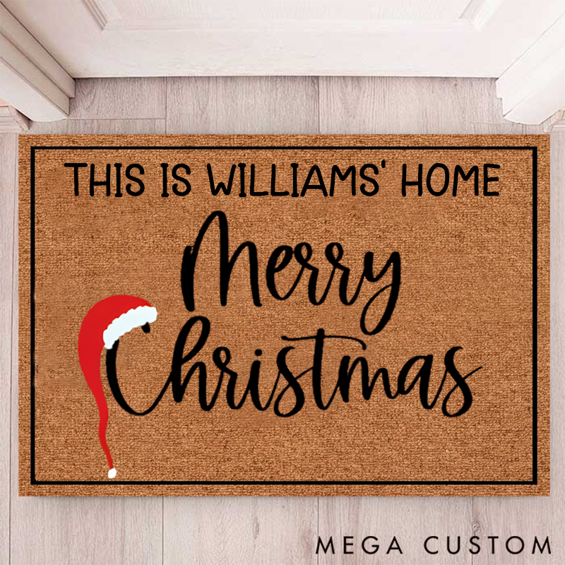 Personalized Doormat Pattern Minimalist Pattern Design Merry Christmas