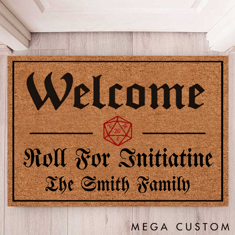 Personalized Doormat Pattern Fun dice Pattern Roll for Initiatine