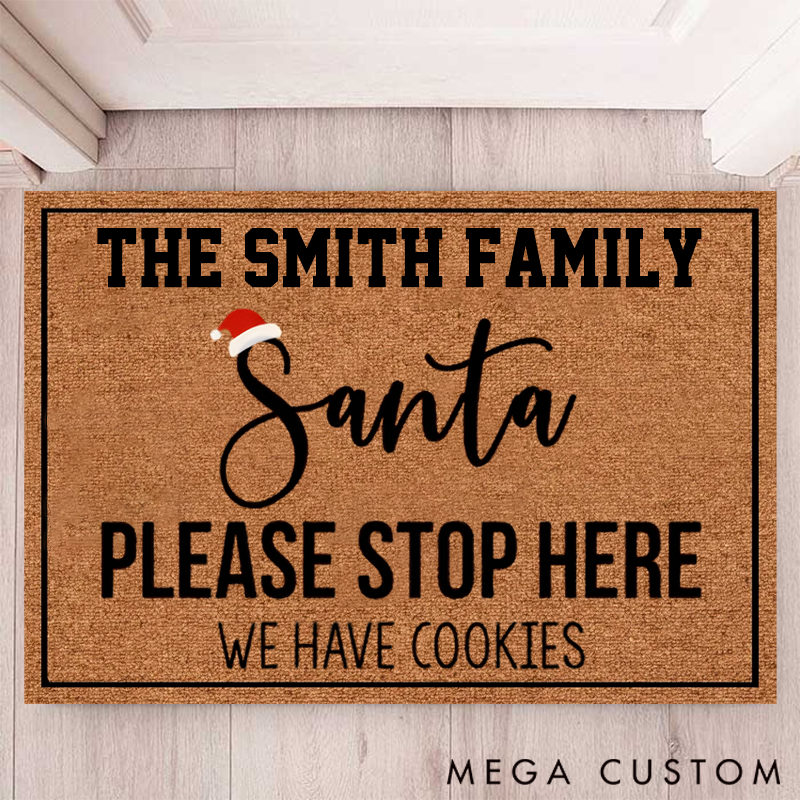 Personalized Doormat We have cookies Please stop here Santa Claus