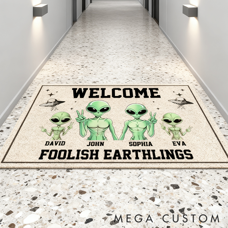 Personalized Doormat Welcome Foolish Earthlings Theme