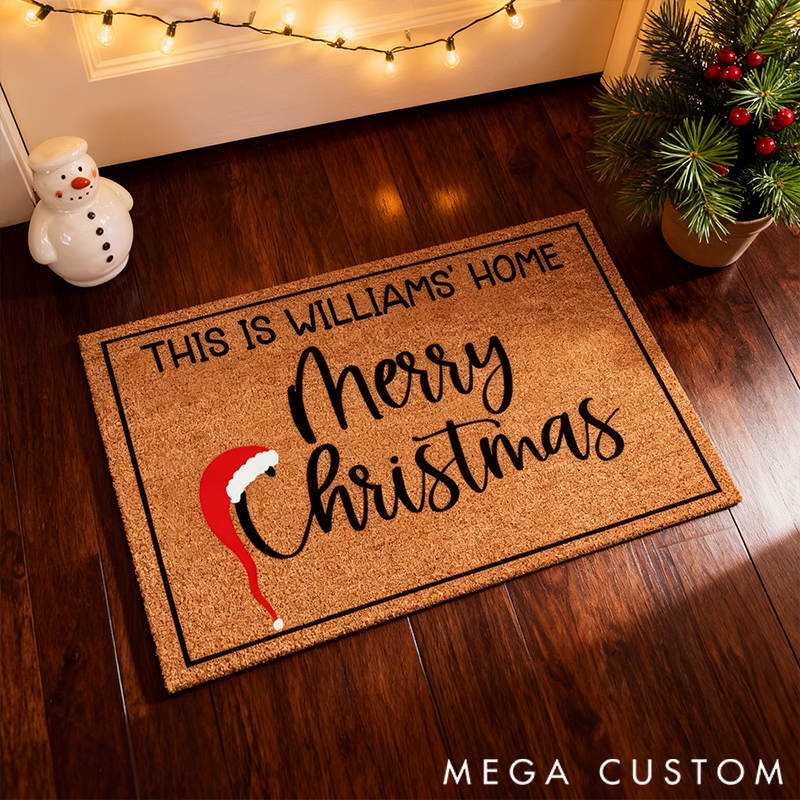 Personalized Doormat Pattern Minimalist Pattern Design Merry Christmas