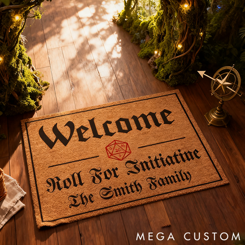 Personalized Doormat Pattern Fun dice Pattern Roll for Initiatine