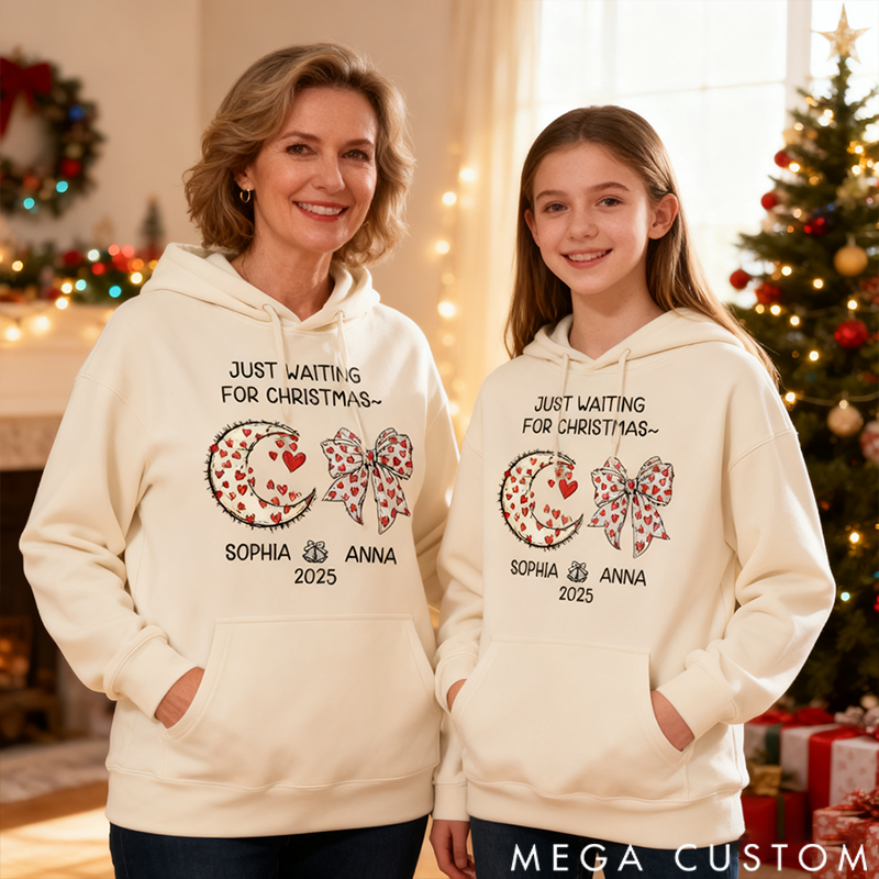 Personalized Classic Hoodie Christmas Hand-Drawn Style Cartoon Pattern Design