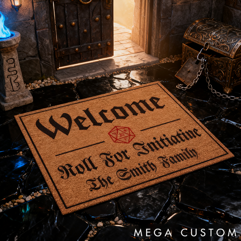 Personalized Doormat Pattern Fun dice Pattern Roll for Initiatine