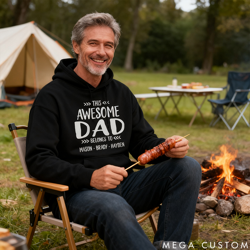Personalized Classic Hoodie This Awesome Dad Belongs to Me Theme
